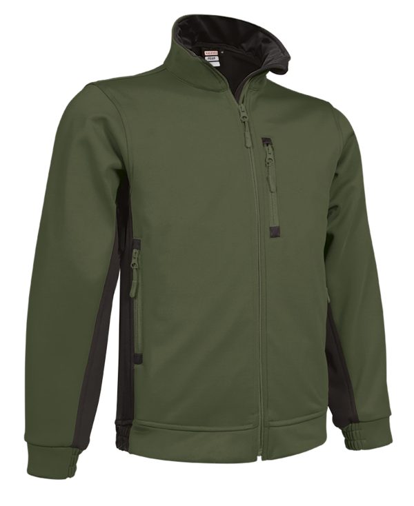 Miliar Ropa Laboral CHAQUETA SOFTSHELL PEAK VERDE MILITAR-NEGRO - S