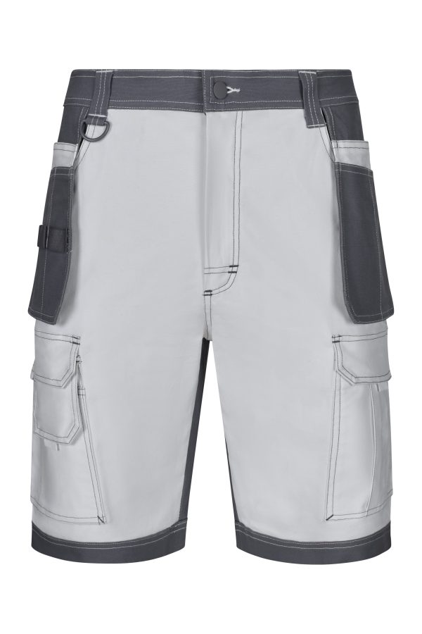 Miliar Ropa Laboral 103029S.BERMUDA CANVAS STRETCH Blanco/Gris 3XL