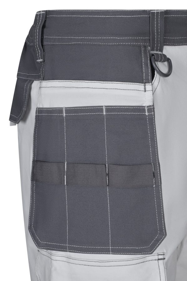 Miliar Ropa Laboral 103029S.BERMUDA CANVAS STRETCH Blanco/Gris 3XL