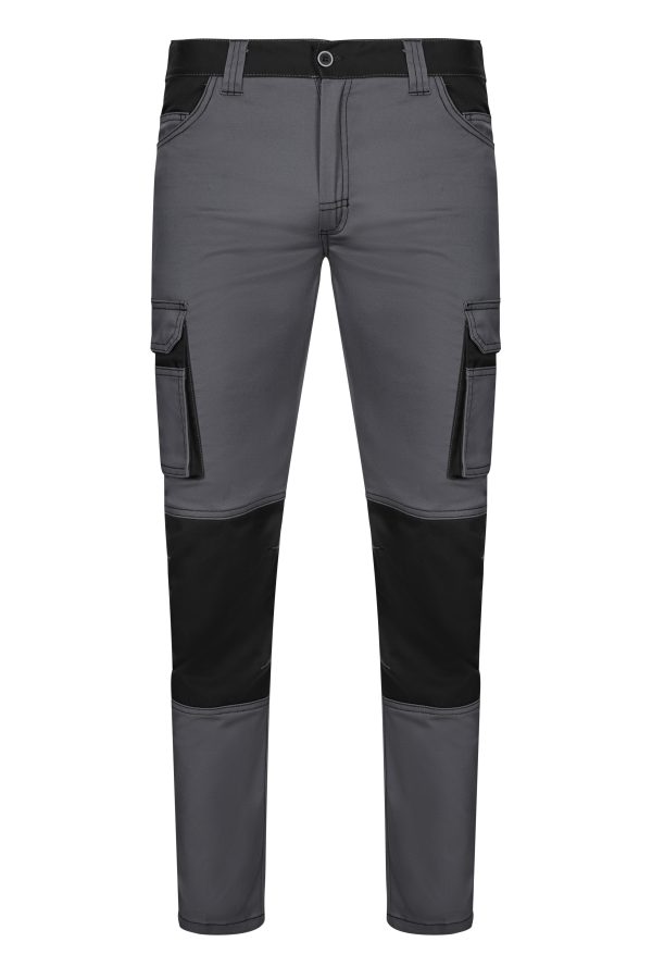 Miliar Ropa Laboral 103031S.PANTALÓN STRETCH BICOLOR Gris/NEGRO 36