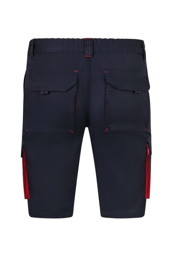 Miliar Ropa Laboral 103034S.BERMUDA STRETCH BICOLOR Azul navy/Rojo 36