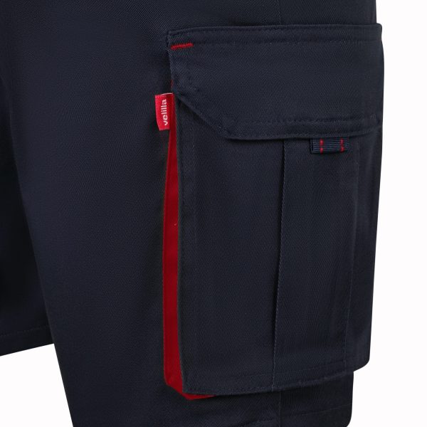 Miliar Ropa Laboral 103034S.BERMUDA STRETCH BICOLOR Azul navy/Rojo 36