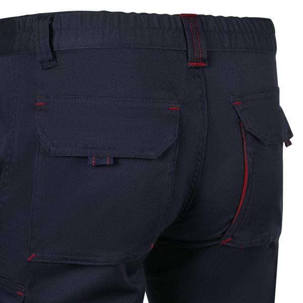 Miliar Ropa Laboral 103034S.BERMUDA STRETCH BICOLOR Azul navy/Rojo 36