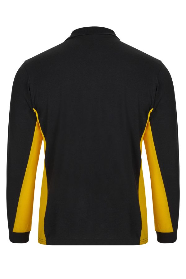 Miliar Ropa Laboral 105514.POLO BICOLOR ML NEGRO/Amarillo 2XL