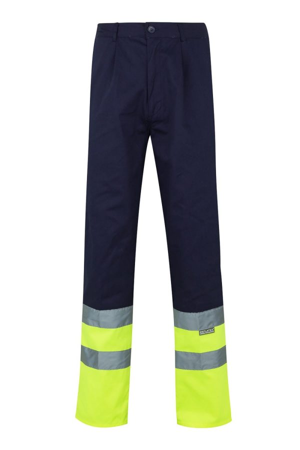 Miliar Ropa Laboral 158.PANTALÓN BICOLOR AV Azul marino/Amarillo flúor L