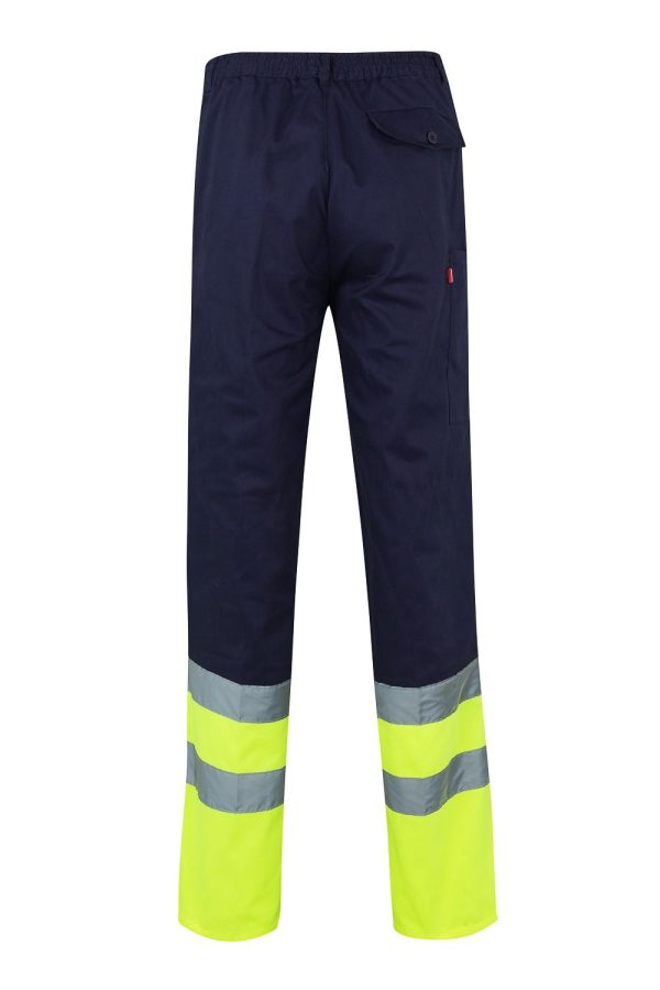 Miliar Ropa Laboral 158.PANTALÓN BICOLOR AV Azul marino/Amarillo flúor L