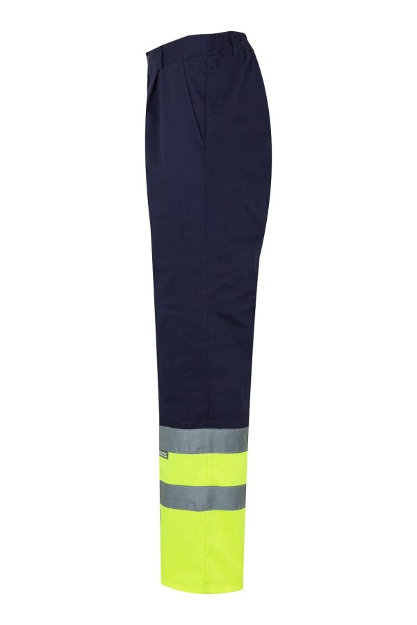 Miliar Ropa Laboral 158.PANTALÓN BICOLOR AV Azul marino/Amarillo flúor L