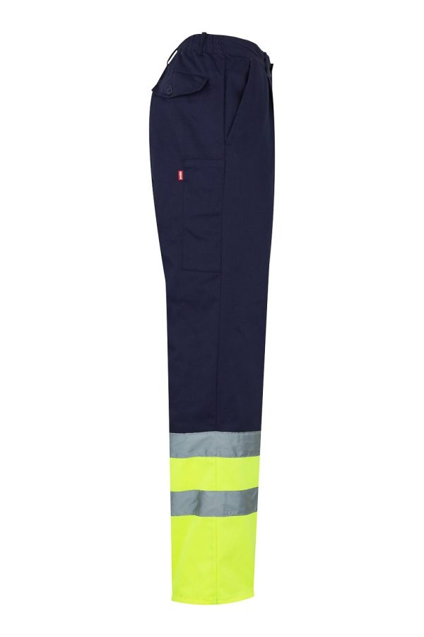 Miliar Ropa Laboral 158.PANTALÓN BICOLOR AV Azul marino/Amarillo flúor L