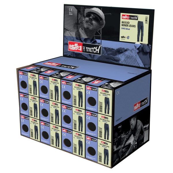 Miliar Ropa Laboral Display 12 uds. Ref. 8033 (2/S, 4/M, 3/L, 2/XL, 1/2XL), Azul (40)