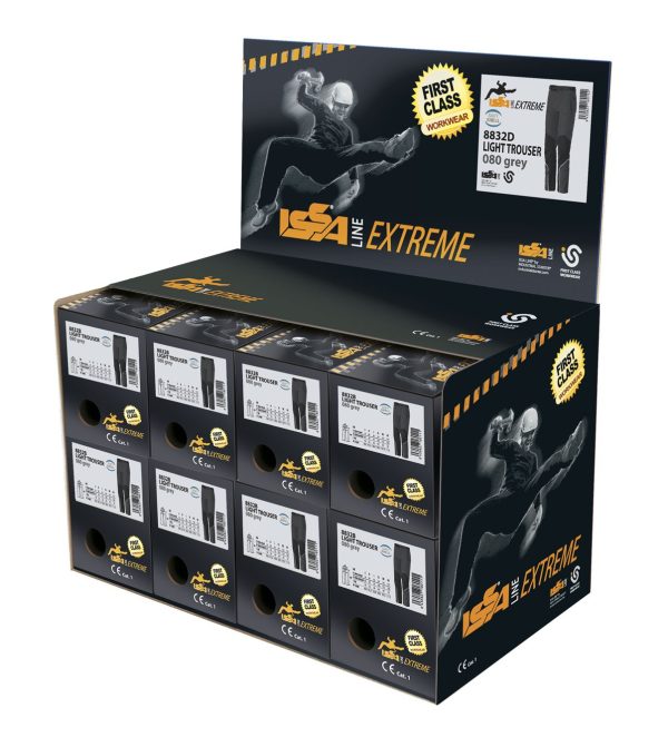 Miliar Ropa Laboral Display 8 uds. Ref. 8832B (2/S, 2/M, 2/L, 1/XL, 1/2XL), Gris (80)