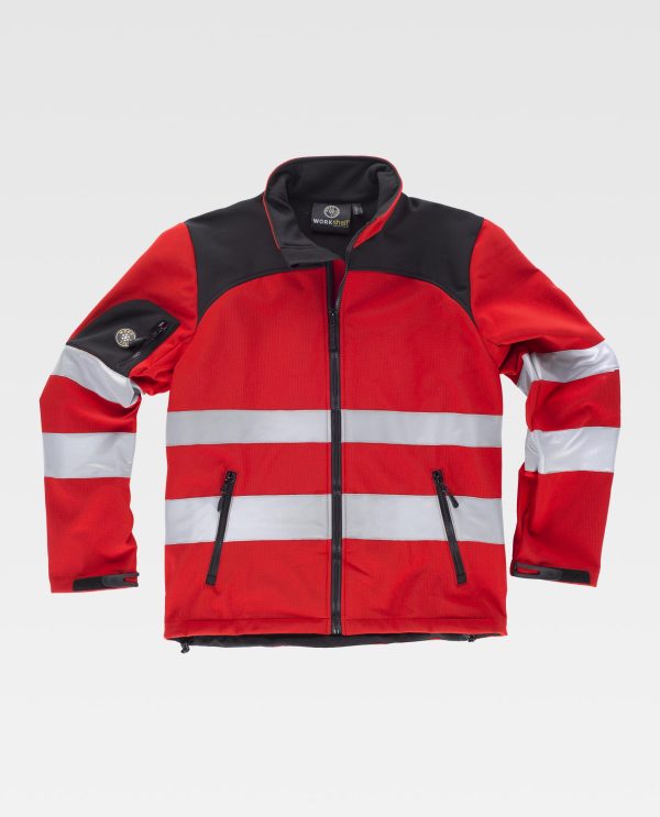 Miliar Ropa Laboral Workshell con tejido Ripstop combinada con cintas reflectantes y canesús. Cuello alto y cierre de cremallera. Solapa protectora Interior vuelta en la parte superior cubriendo la cremallera. Dos bolsos Laterales interiores con cremallera. Un bolso de plastón con cierre de cremallera en la manga. Dos cintas reflectantes de distinto tamaño en pecho, espalda y mangas. Bocamanga ajustable con velcro. Cordón elástico con pieza ajustable en cintura. Tejido corta vientos, repelente al agua y resistente al desgarro con membrana interior transpirable y aislante e interior de alta capacidad térmica.