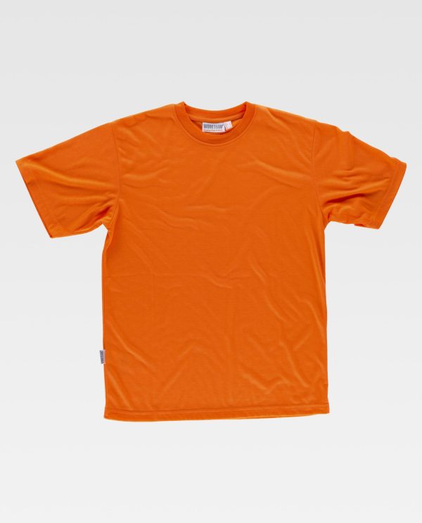 Miliar Ropa Laboral Camiseta de alta visibilidad de manga corta en poliéster. Corte clásico. Cuello redondo en punto canalé con cubrecosturas interior. Tacto suave.