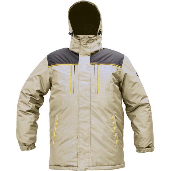 Miliar Ropa Laboral Parka acolchada con capucha.Exterior: 100% poliéster Oxford 300D con revestimiento de PU.Forro interior: 100% poliéster taffeta.Relleno: 100% poliéster (200 g/m2).Columna de agua: 3000 mm.