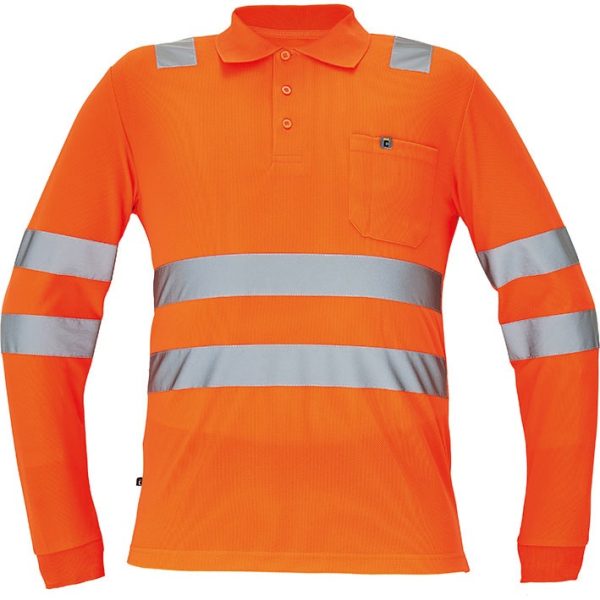 Miliar Ropa Laboral Polo de manga larga AV confeccionado con tejido técnico bird-eye.100% poliéster bird-eye (160 g/m2).
